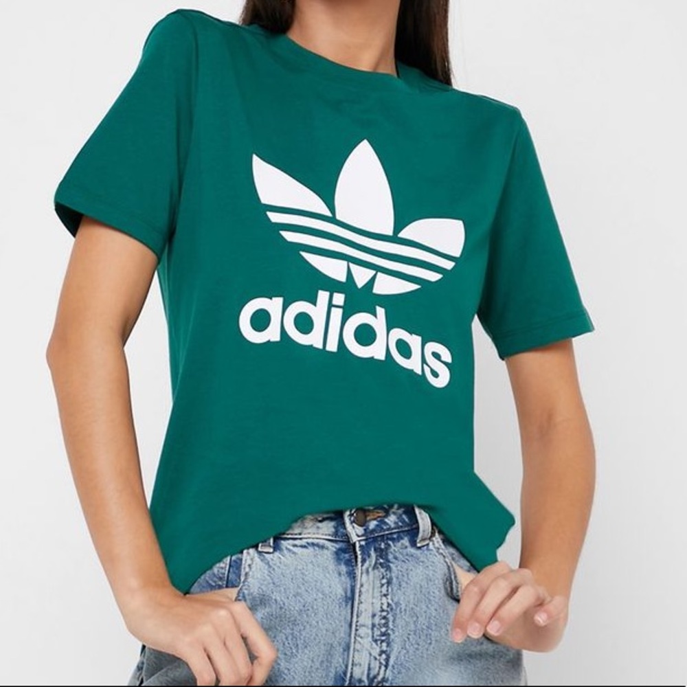Green Adidas Trefoil Tee T-Shirt NWOT